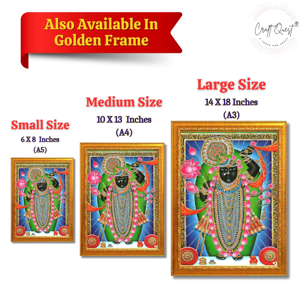 CRAFT QUEST Shrinathji Photo with Frame | Shreenathji Photo with Frame Religious Framed Painting