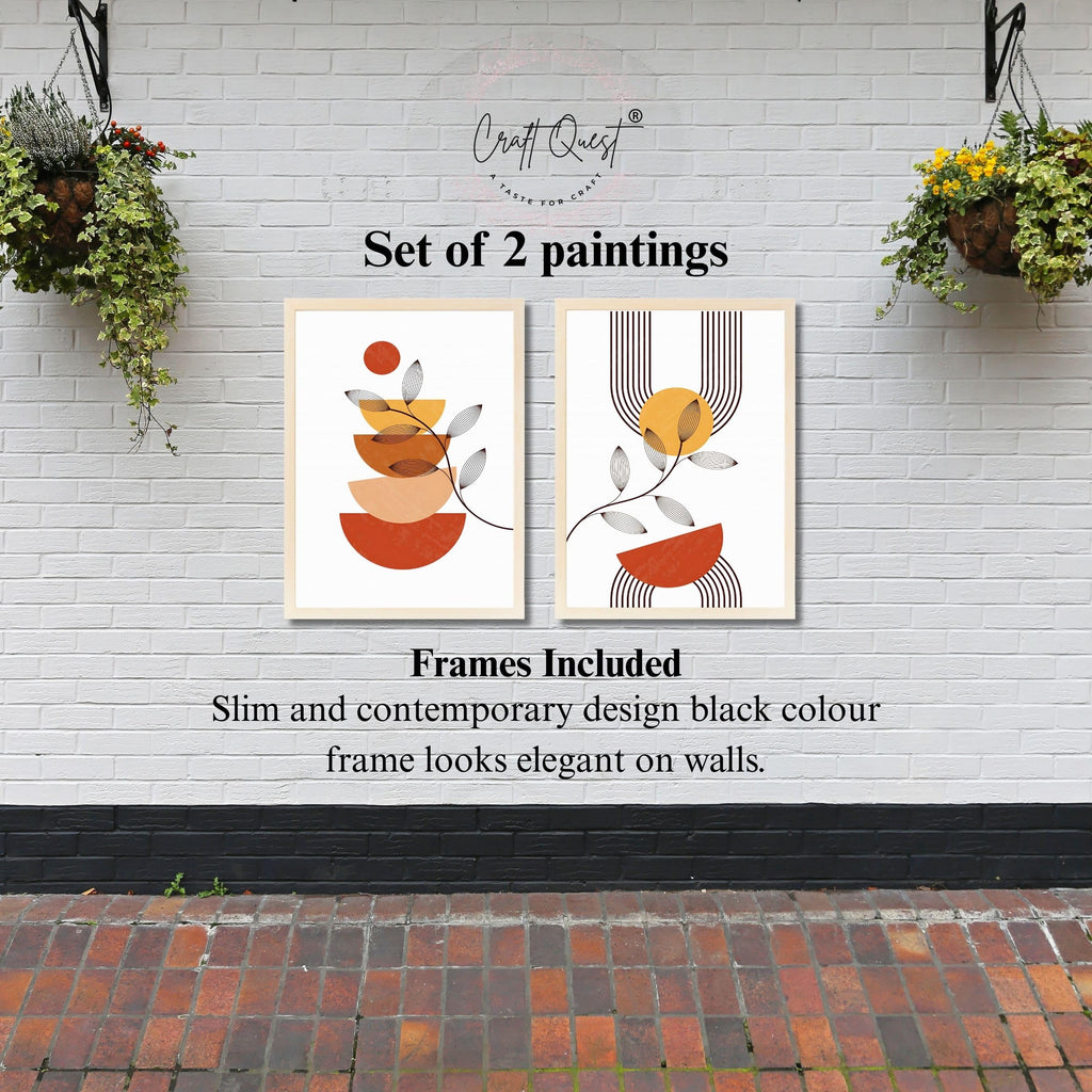 CRAFT QUEST Set of 2 piece Wall Art poster Frame Painting for Wall Decoration With Acrylic Glass, living room, Home, Restraunt, Office
