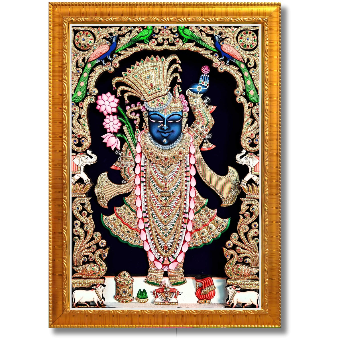 CRAFT QUEST Shrinathji Photo with Frame | Shreenathji Photo with Frame Religious Framed Painting