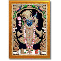 CRAFT QUEST Shrinathji Photo with Frame | Shreenathji Photo with Frame Religious Framed Painting