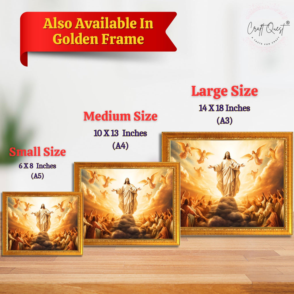 CRAFT QUEST Lord Jesus Christ Photo Frame | Decorative Picture for Gifts, Home Decor | Jesus Painting, Religious Photo Frame