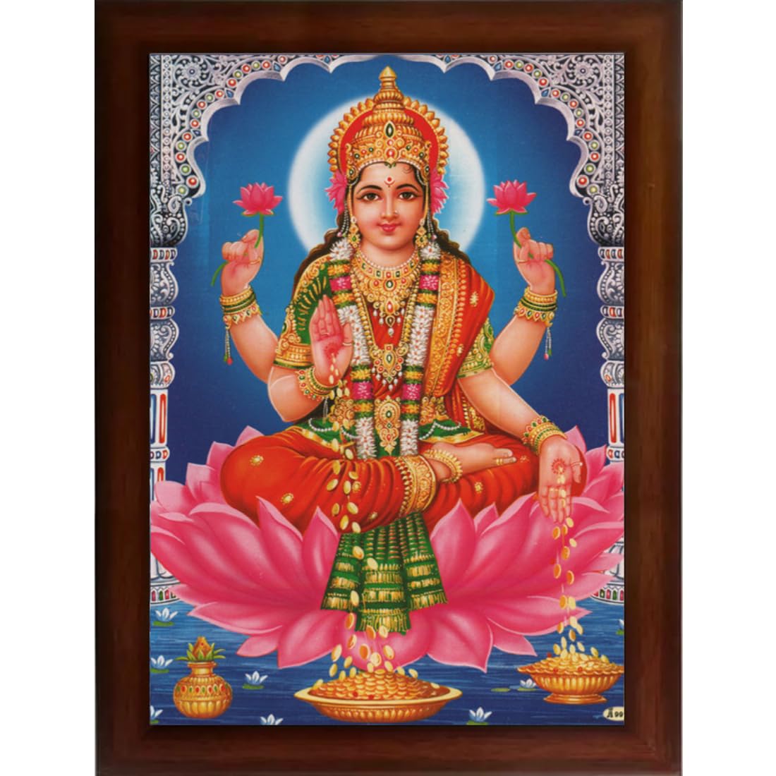 CRAFT QUEST Goddess Lakshmi Devi Wall Painting Frame Home Decor