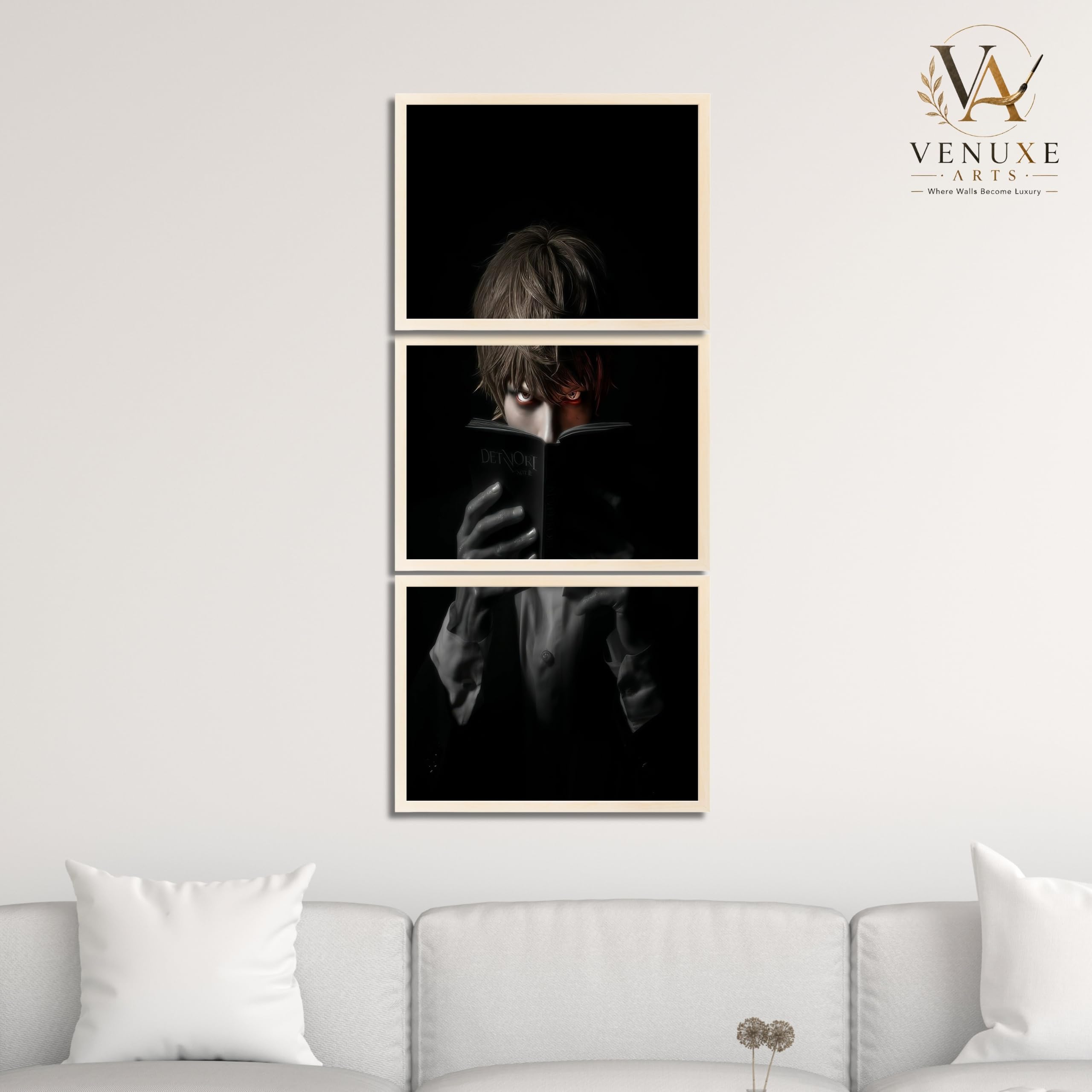 VENUXE ARTS Set Of 3 Anime Characters Wall Framed |Anime Characters Framed Poster for Living Room Bedroom Gaming Room Studio Wall Decor