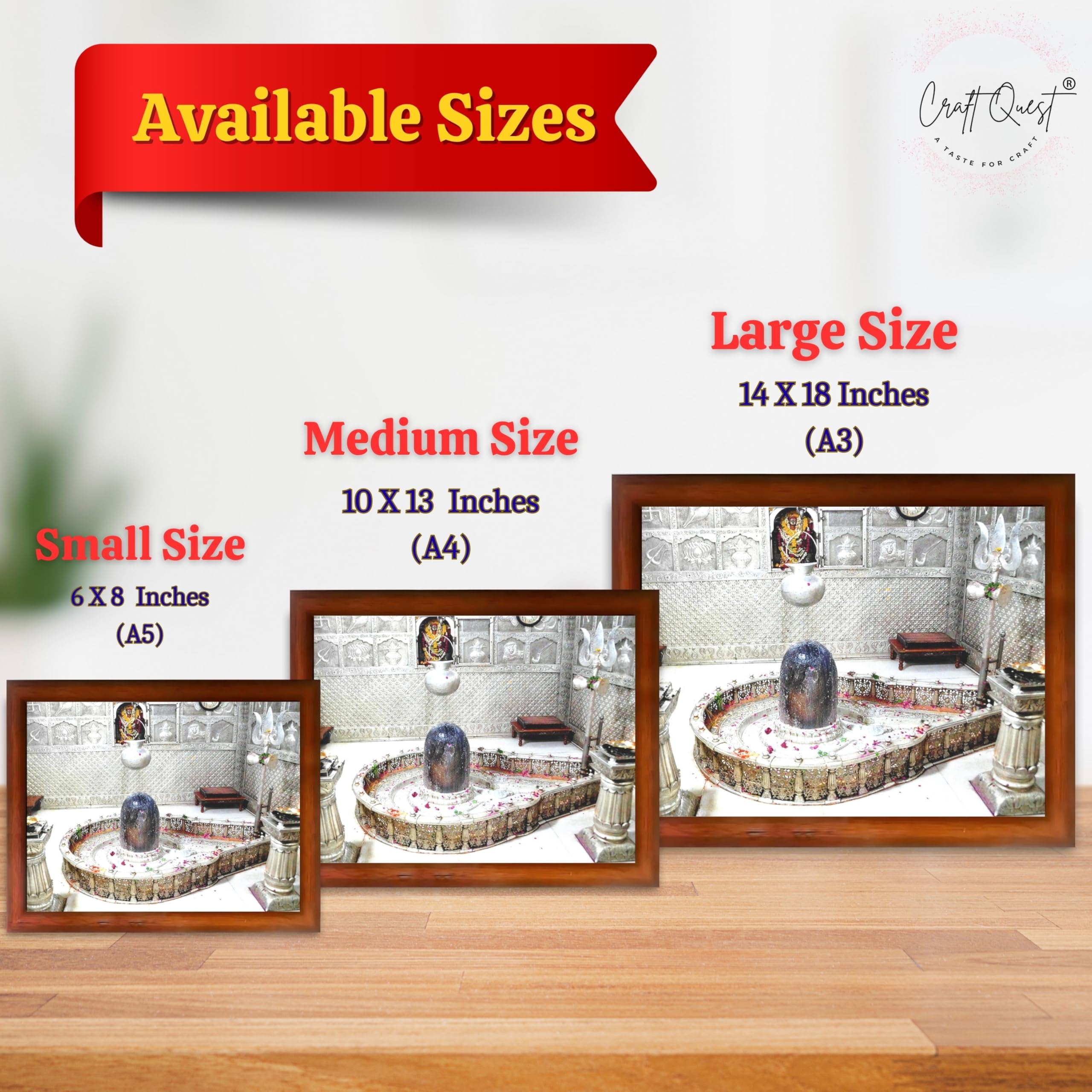 CRAFT QUEST Mahakal Shivling Photo Frame Shiv Mahadev Shiva Bholenath Mahakal Photo Frame, Religious Photo Frame