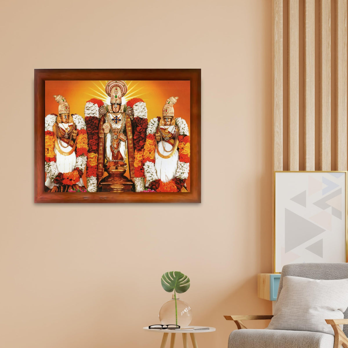 CRAFT QUEST Balaji Lakshmi Padmavati Venkateshwara Swamy Wall Photo Frame For Home, Temple, Pooja, Wall Décor Item
