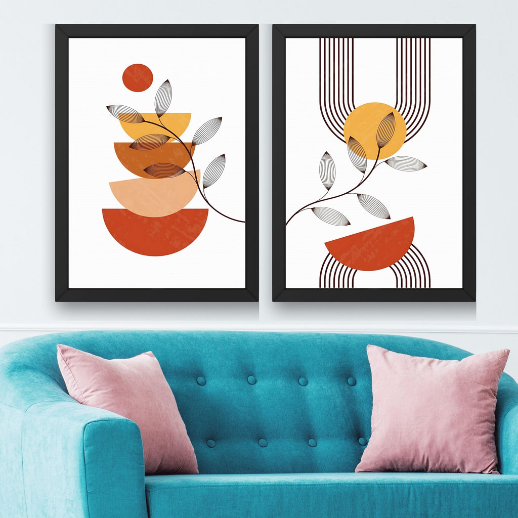 CRAFT QUEST Set of 2 piece Wall Art poster Frame Painting for Wall Decoration With Acrylic Glass, living room, Home, Restraunt, Office