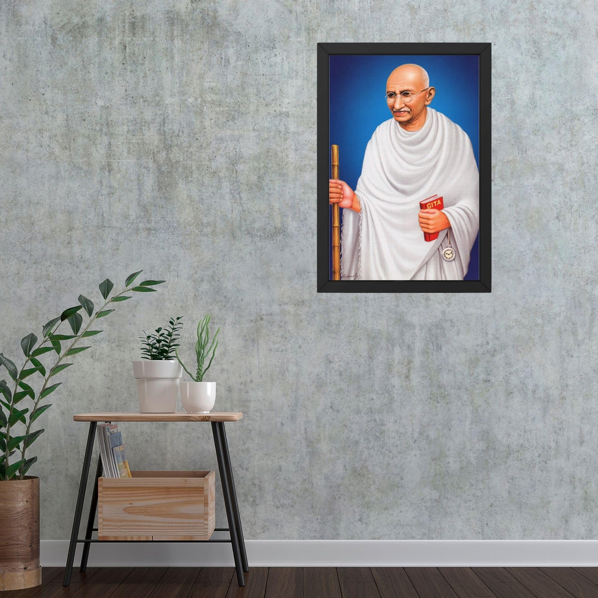 CRAFT QUEST Great Freedom fighter | Mahatma Gandhi Photo Frame | Canvas Painting
