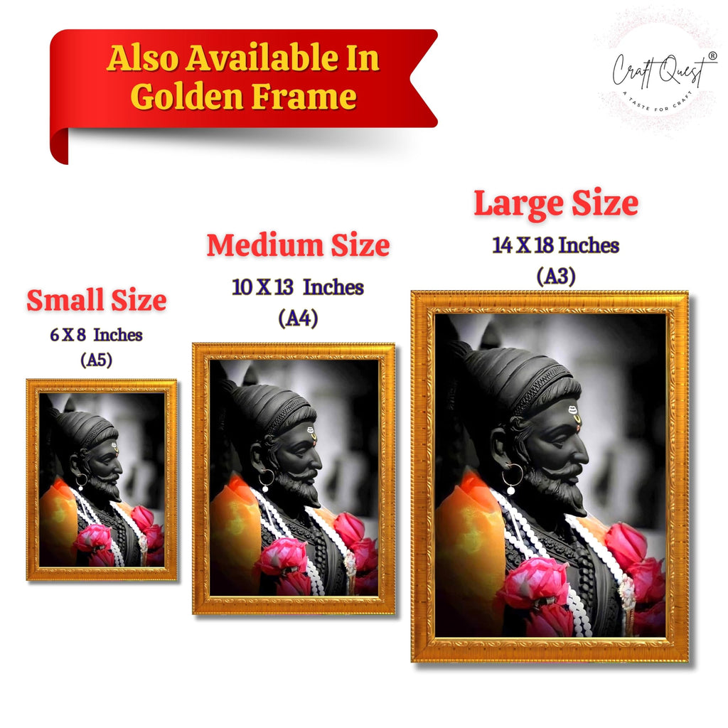 CRAFT QUEST Chattrapati Shivaji Maharaj Wall Painting With Acrylic Sheet | For Living, Pooja Room | Home Decoration Item | Best Gifting Option