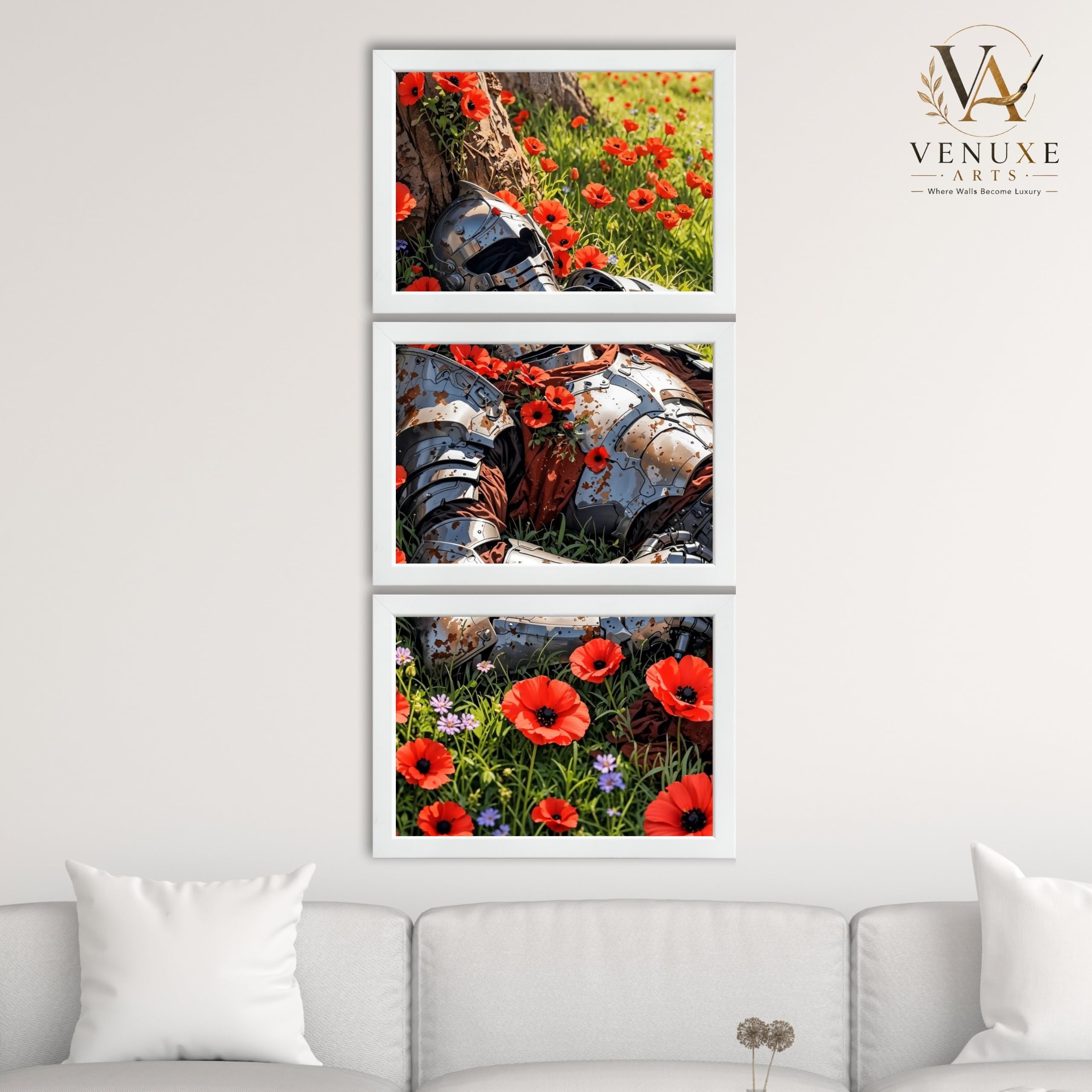 VENUXE ARTS Set Of 3 Anime Characters Wall Framed |Anime Characters Framed Poster for Living Room Bedroom Gaming Room Studio Wall Decor