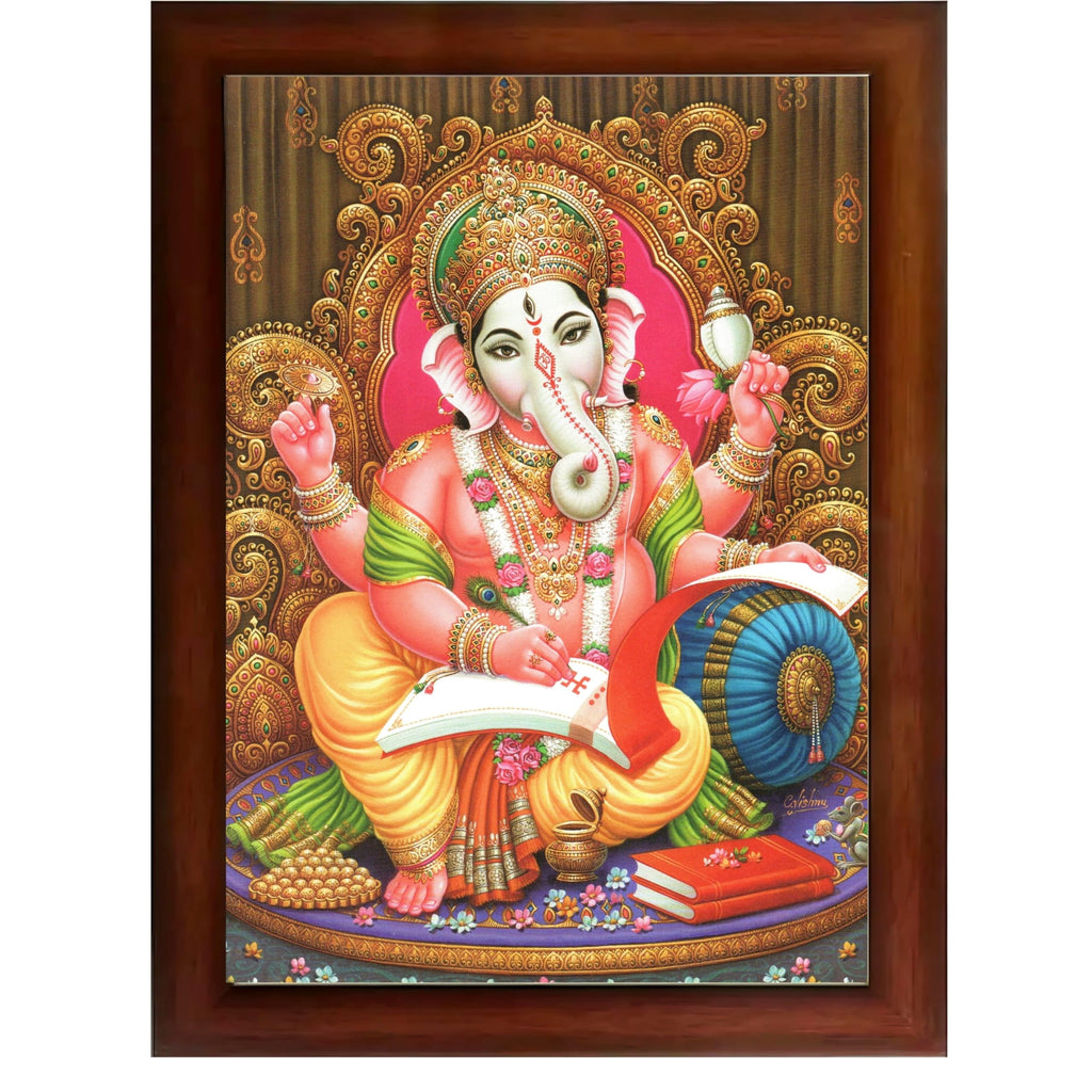 CRAFT QUEST Lord Ganesh Ganpati ji Modern Wall Painting With Frame For Home and Office Decor