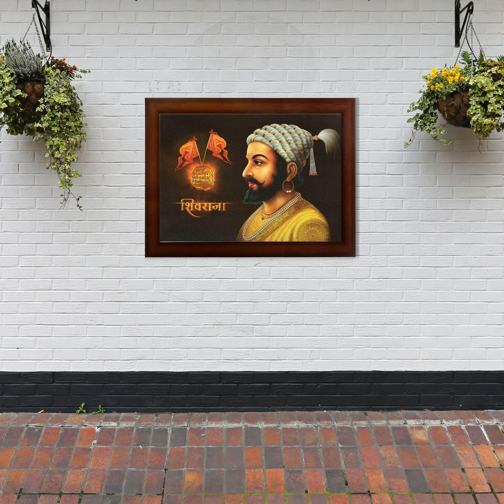 CRAFT QUEST Chhatrapati Shivaji Maharaj photo frame Home Decorative items with synthetic frame