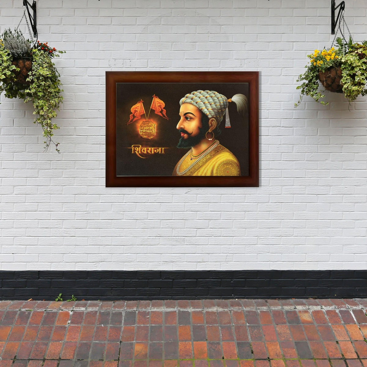 CRAFT QUEST Chhatrapati Shivaji Maharaj photo frame Home Decorative items with synthetic frame