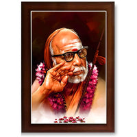 CRAFT QUEST Kanchi Maha Periyava Periyavar Periyar Kanji Wall Painting Framed Home Décor