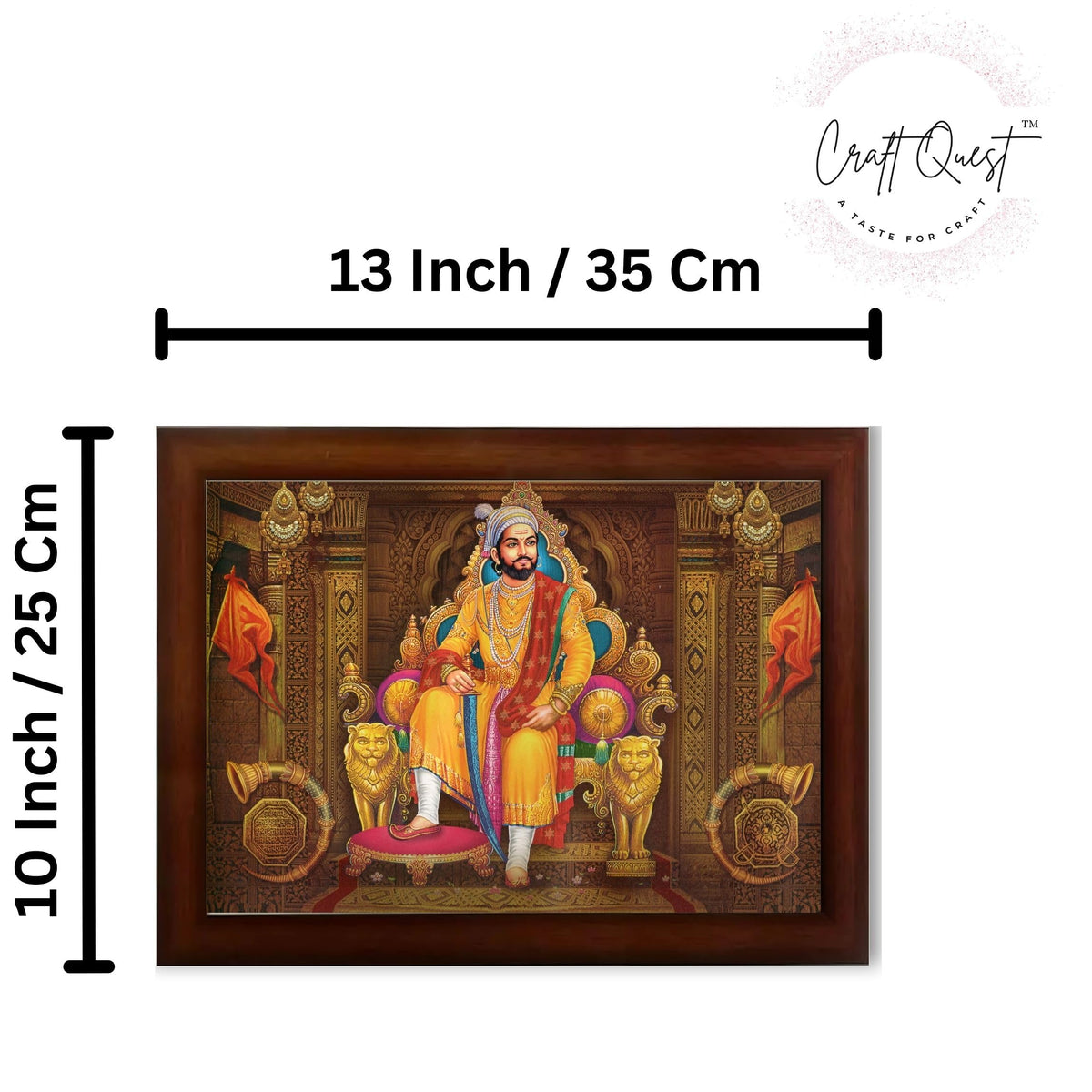 CRAFT QUEST Chhatrapati Shivaji Maharaj photo frame for Home Decorative items with synthetic frame