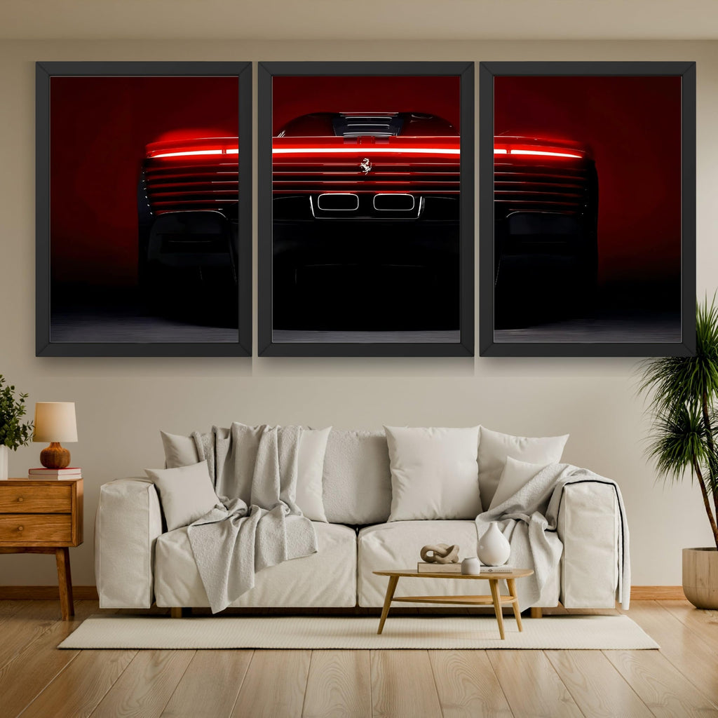 VENUXE ARTS Set Of 3 Big Sports Cars Framed Posters Gift Items for Boys Room Wall Decoration Bedroom Living Room Office Studio Décor | Car Poster Frame for Wall Décor