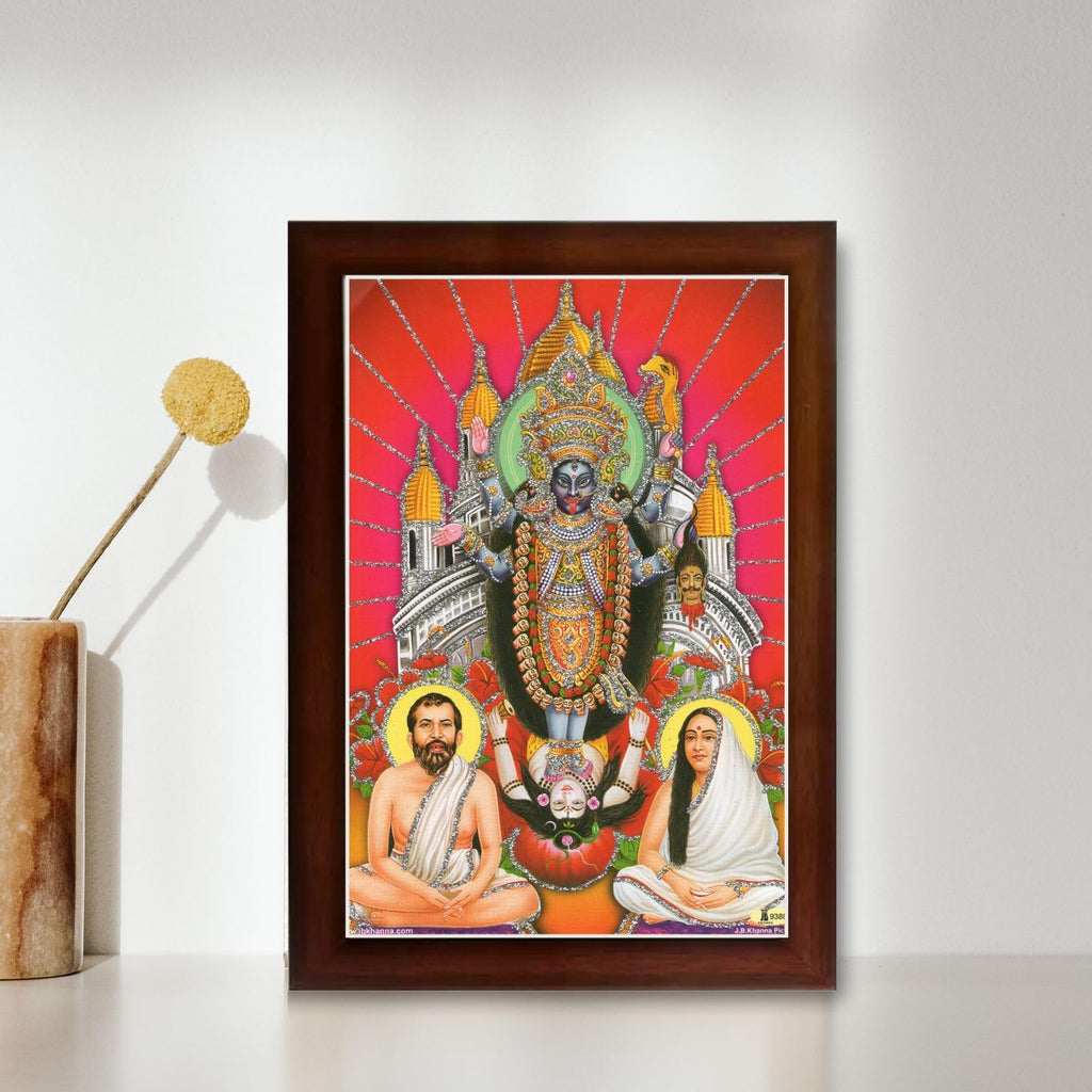 CRAFT QUEST Kali Mata photo with frame, God Religious Framed With Acrylic Glass