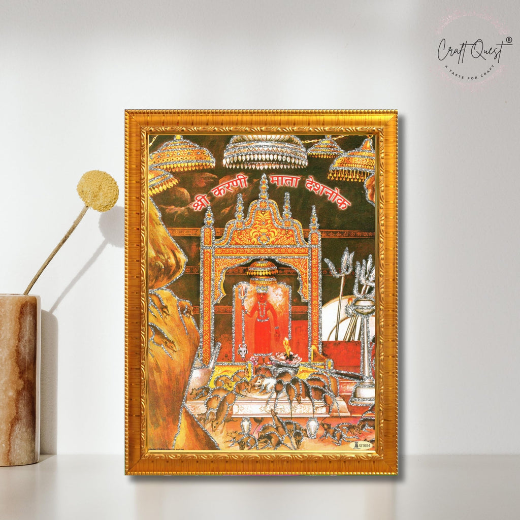 CRAFT QUEST Karni Mata Deshnok Photo Frame For Home, Office And Bedroom Wall Decoration
