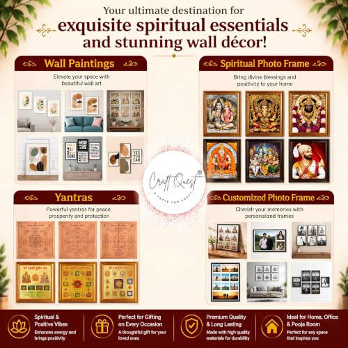 CRAFT QUEST Lord Swarnakarshana Bhairava Swamy With Lakshmi Devi and Kuber Bhagwan Religious Wall Photo Frame |Dhan Bhairav Frame for Home, Office, Temple & Gifting
