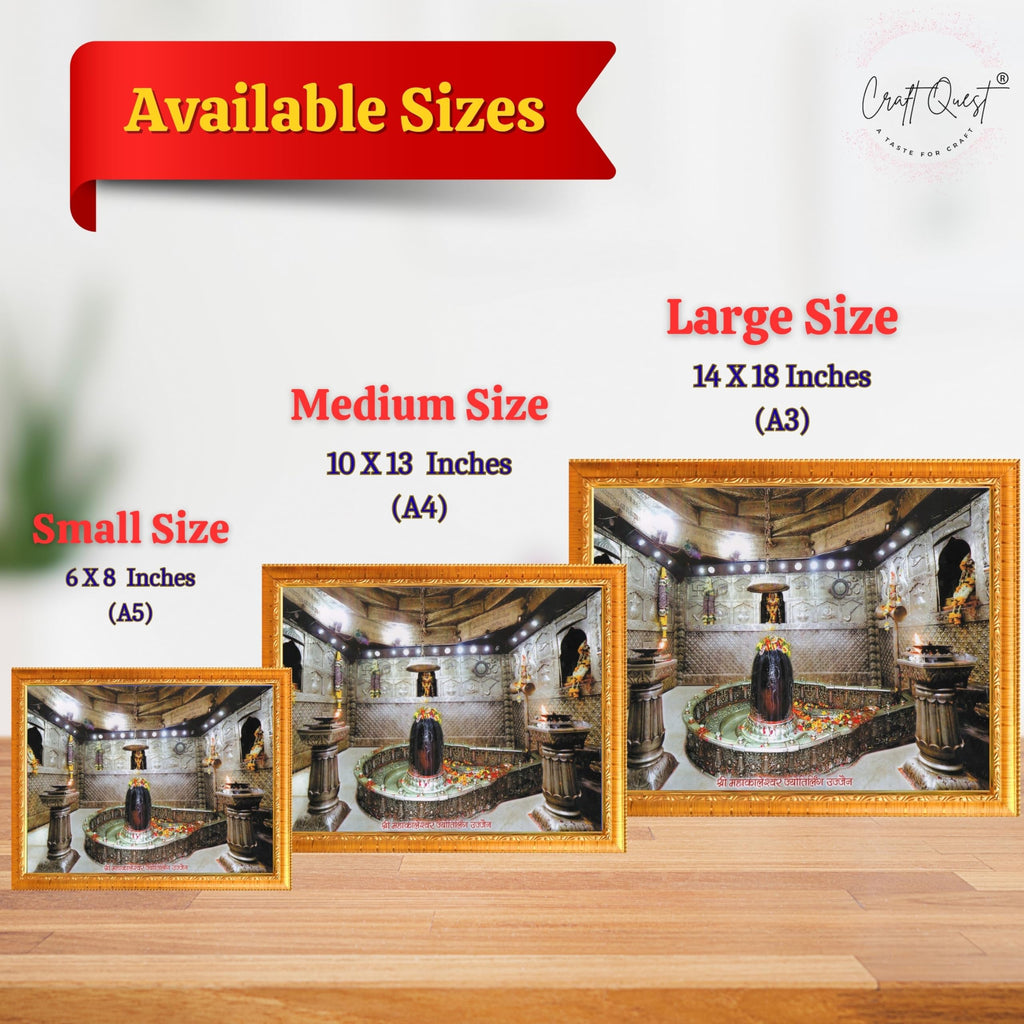 CRAFT QUEST Mahakal Shivling Photo Frame Shiv Ujjain Mahakaleshwar Bholenath Mahakal Photo Frame, Religious Photo Frame