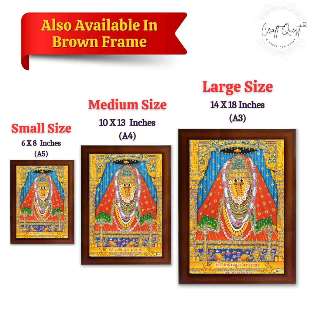 CRAFT QUEST Ashapura Maa Mata Ji Shri Nadol Mataji Wall Painting For Home Decor wooden framed