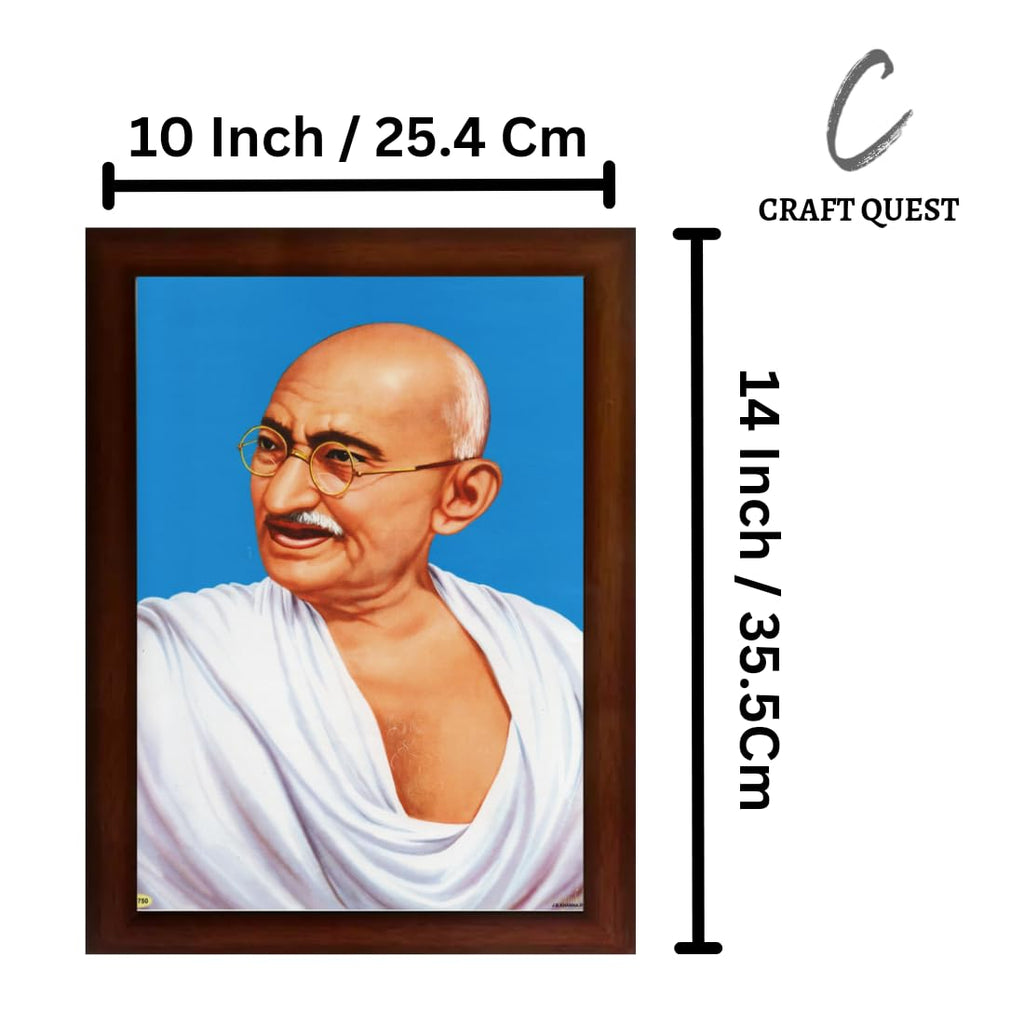 CRAFT QUEST Great Freedom fighter | Mahatma Gandhi Photo Frame with Acrylic glass (10 X 13 Inches, Black)