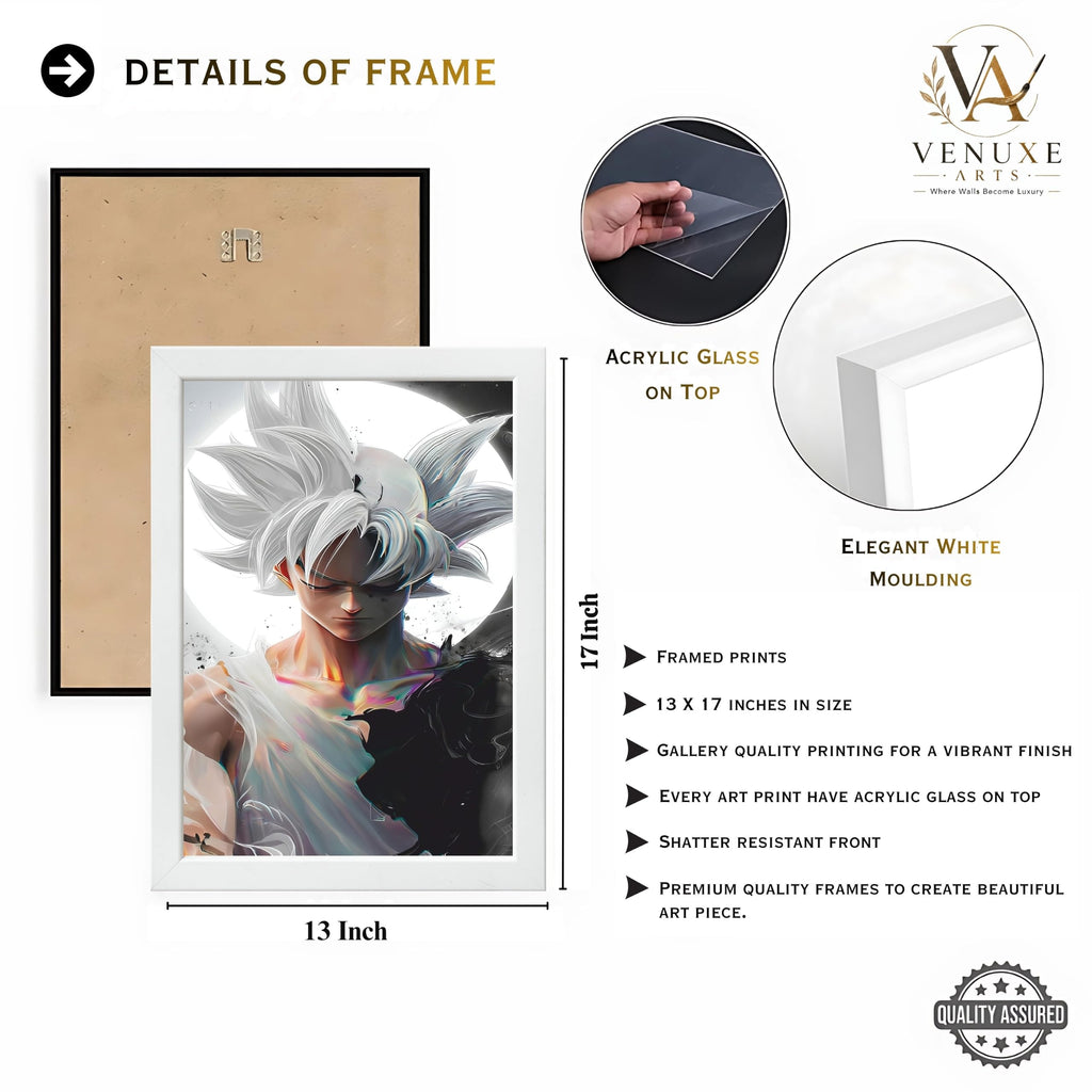 VENUXE ARTS Set Of 3 Anime Characters Wall Framed |Anime Characters Framed Poster for Living Room Bedroom Gaming Room Studio Wall Decor
