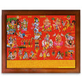 CRAFT QUEST Krishna Janmashtami Photo with Frame, Janmashtami Painting, Hindu God Wall Art, Spiritual Photo for Home Decor, Pooja Room, Gift Frame