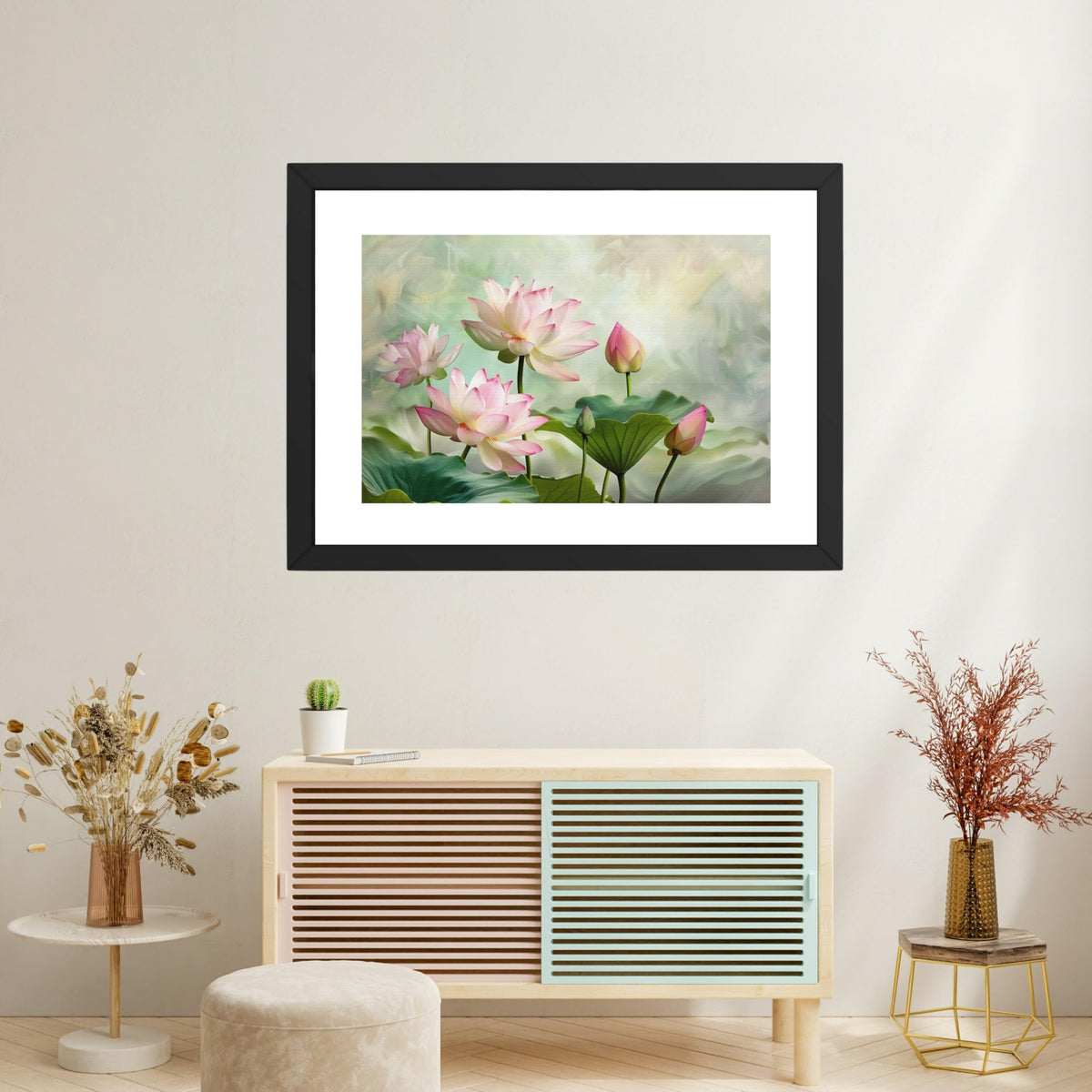 CRAFT QUEST Lotus Photo Frame Wall Vastu,Lotus Flower, Kamal Phool Painting for Vastu | Paintings for Home Decoration, Living room, and Office Décor