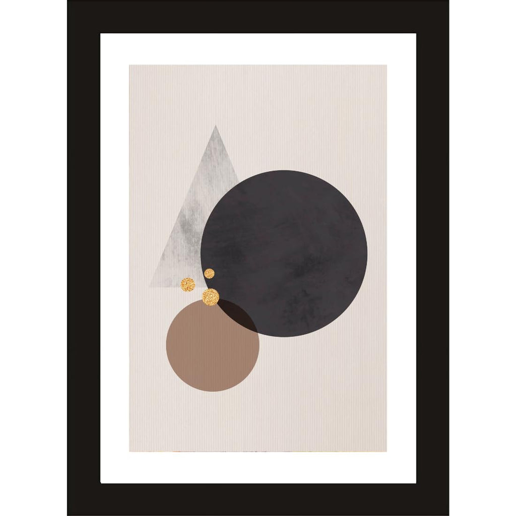 CRAFT QUEST Abstract Digital Geometric Modern Art Painting Poster Frame for Home & Office Wall Decoration - Portrait, Wall Display (Black, 14x10 Inch Frame)