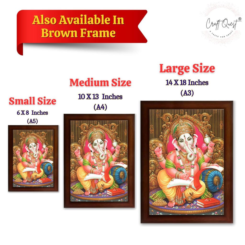 CRAFT QUEST Lord Ganesh Ganpati ji Modern Wall Painting With Frame For Home and Office Decor