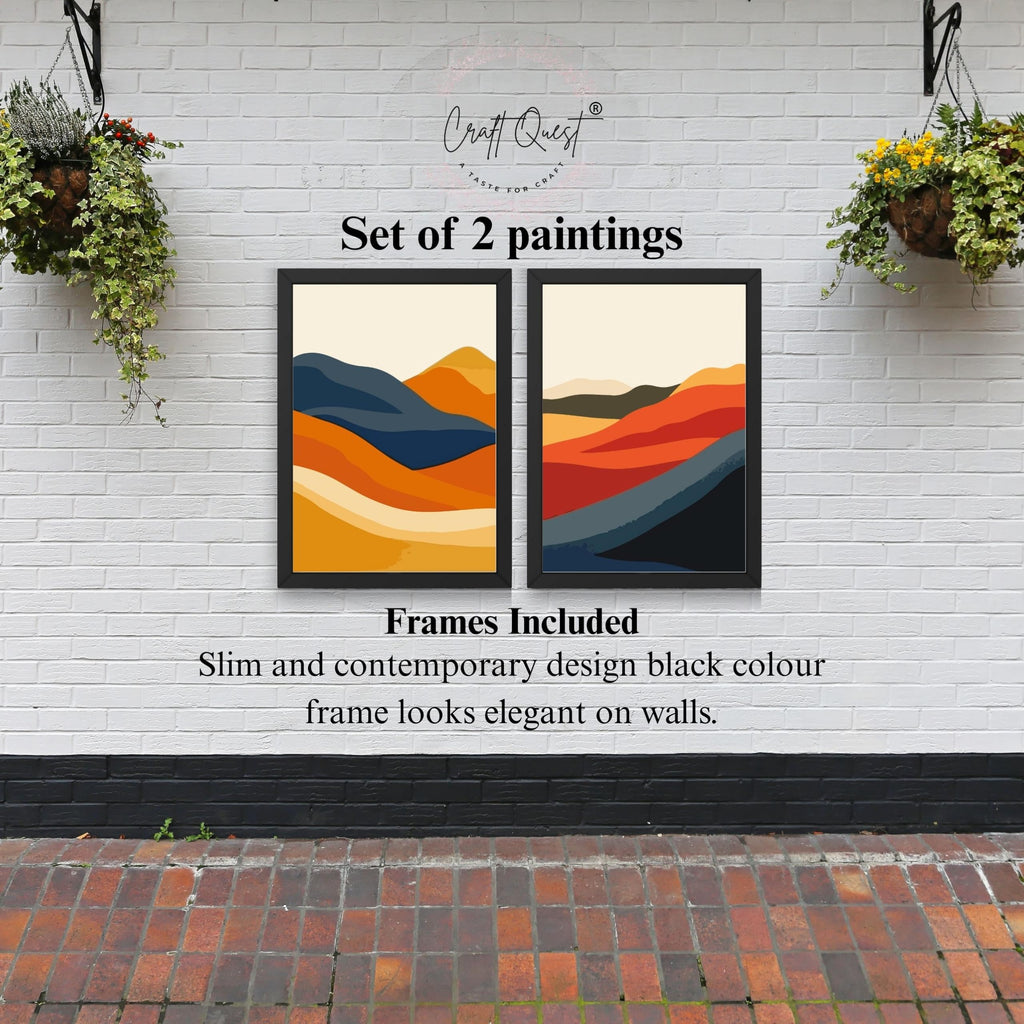 CRAFT QUEST Set of 2 piece Wall Art poster Frame Painting for Wall Decoration With Acrylic Glass, living room, Home Office, Restraunt