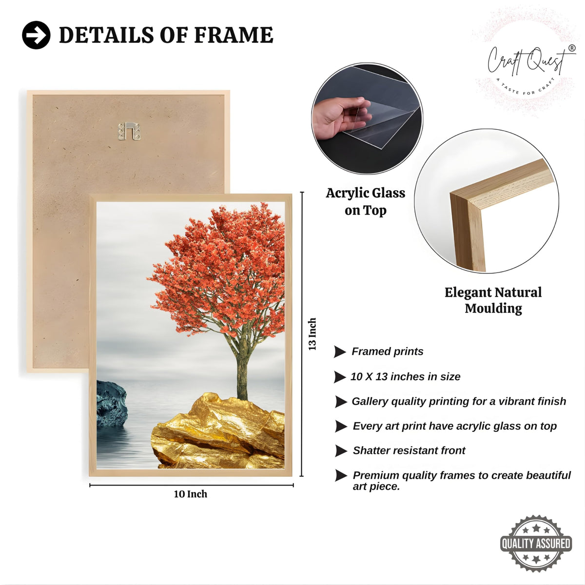 CRAFT QUEST Abstract Three Figure Modern Art | Set of 3 Frames for Home Decoration | Ideal for Living Room, Bedroom & Offices