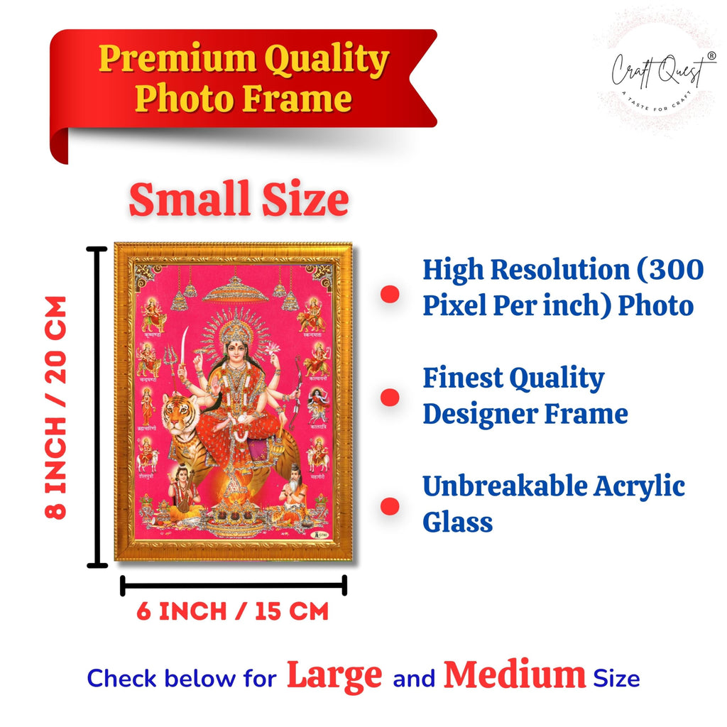 CRAFT QUEST Durga Maa Mata Goddess Nav Navadurga Navdurga Wall Painting Framed Home Décor