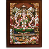 CRAFT QUEST Goddess Santoshi Mata/Devi Santhoshi Maa Photo Frame for Pooja, Home, Temple, Gift, Wall Décor Item