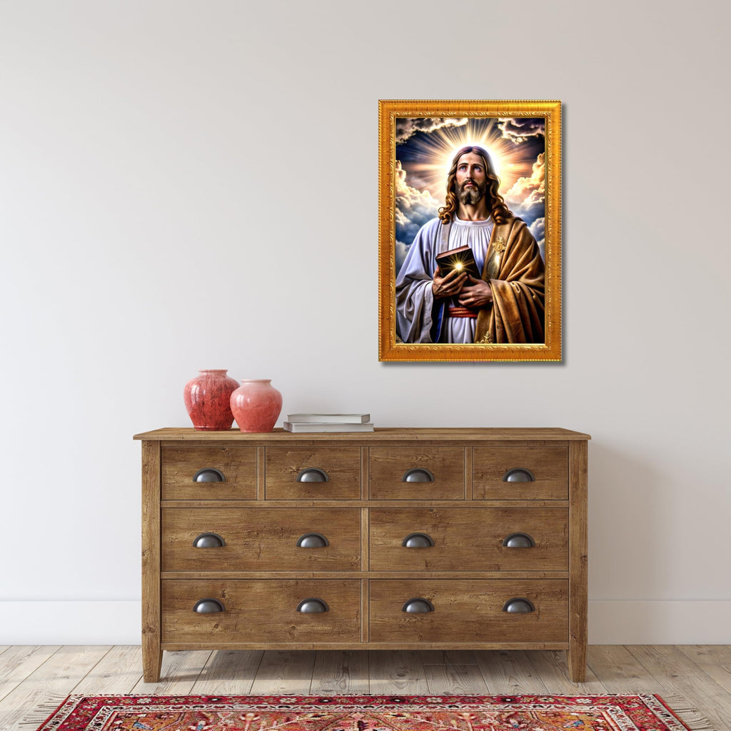CRAFT QUEST Jesus Christ Christmas Wall Artwork Photo Frame Spiritual Christian Wall Décor for Prayer Room