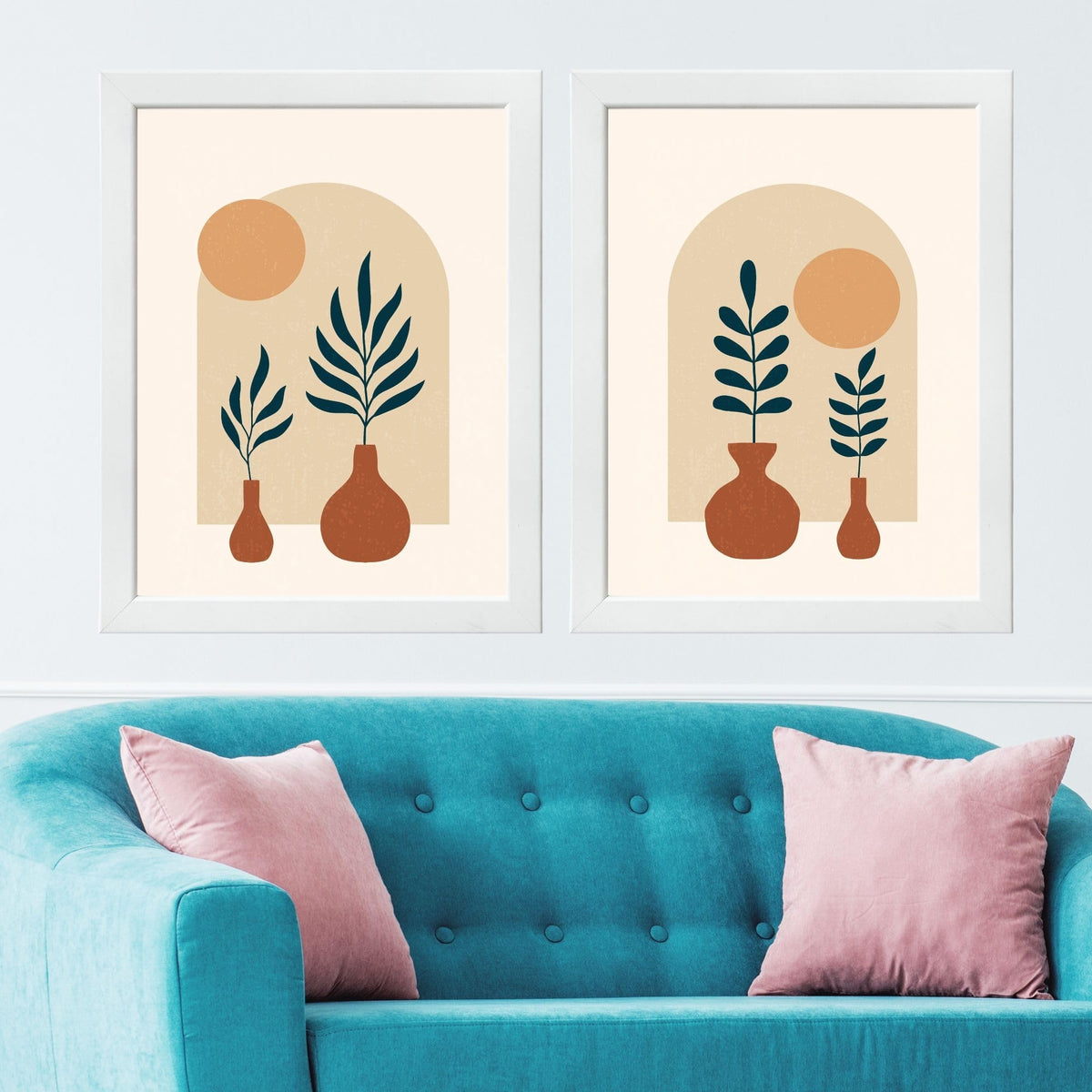 CRAFT QUEST 2 Piece Set of Wall Art poster Frame Painting for Wall Decoration With Acrylic Glass, living room, Home, Restraunt, Office