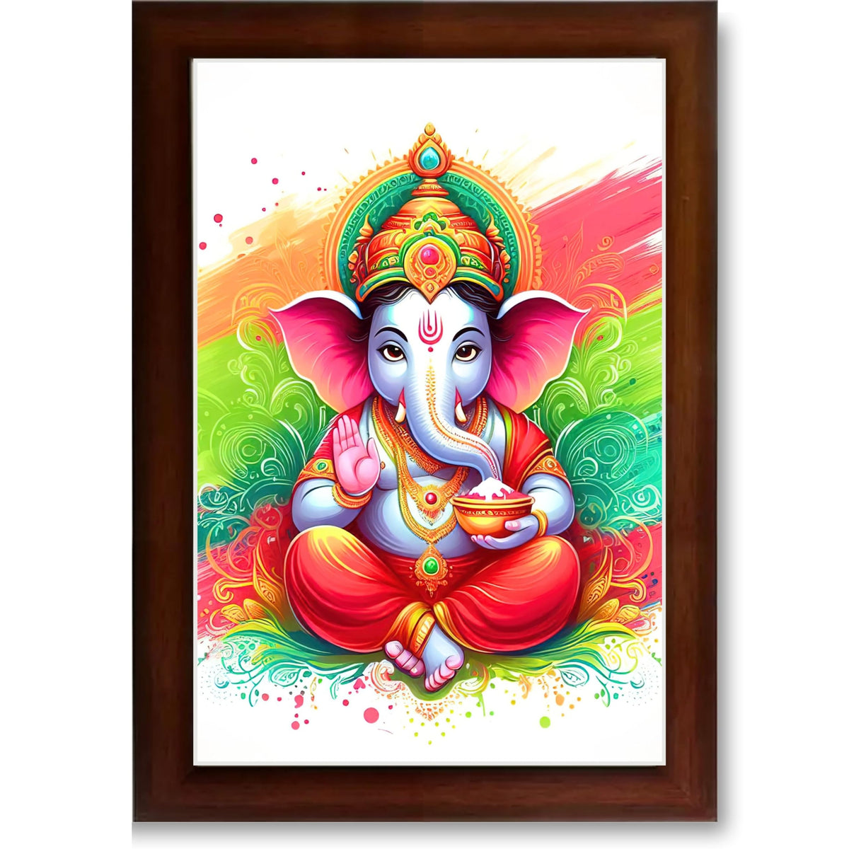 CRAFT QUEST Lord Ganesh ji Art Framed Wall Painting With Frame For Home and,Office Décor Items