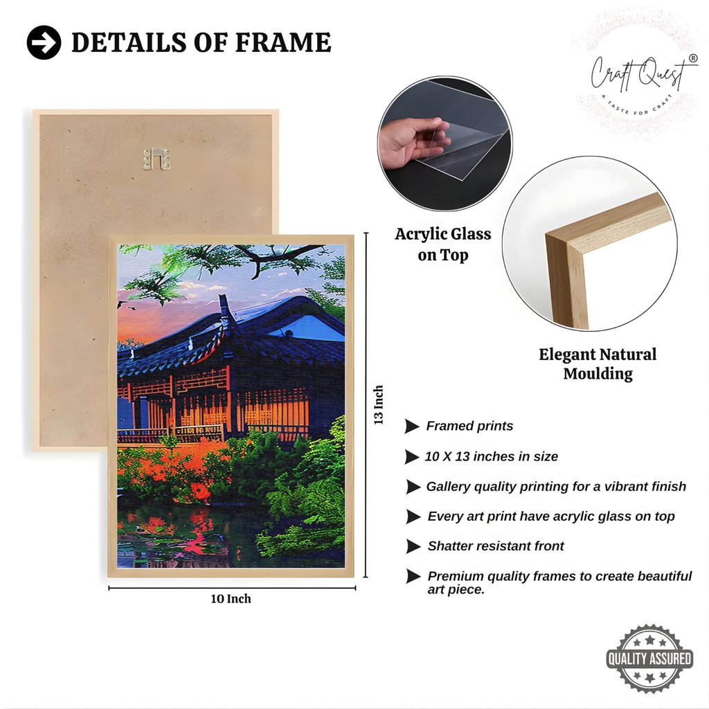 CRAFT QUEST Modern Art Of Sunset Wall Art | Set of 3 Frames for Home Decoration | Ideal for Living Room, Bedroom & Offices