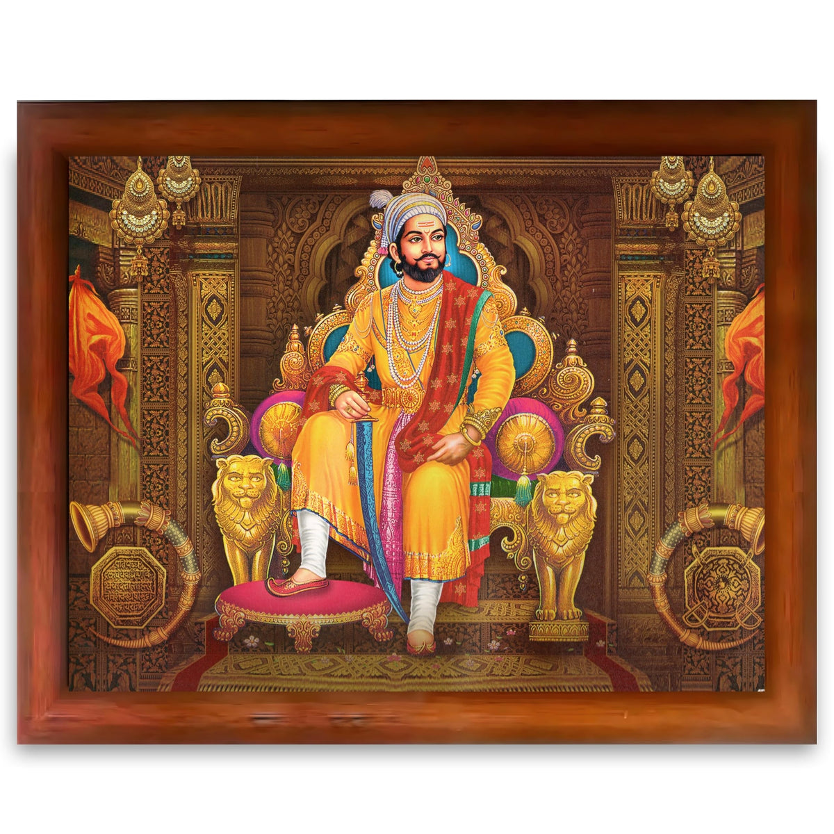 CRAFT QUEST Chhatrapati Shivaji Maharaj Wall Photo Frame | Lightweight | Home Decoration Item | Indian Historic Classic Painting Wall Art Best Gifting Option