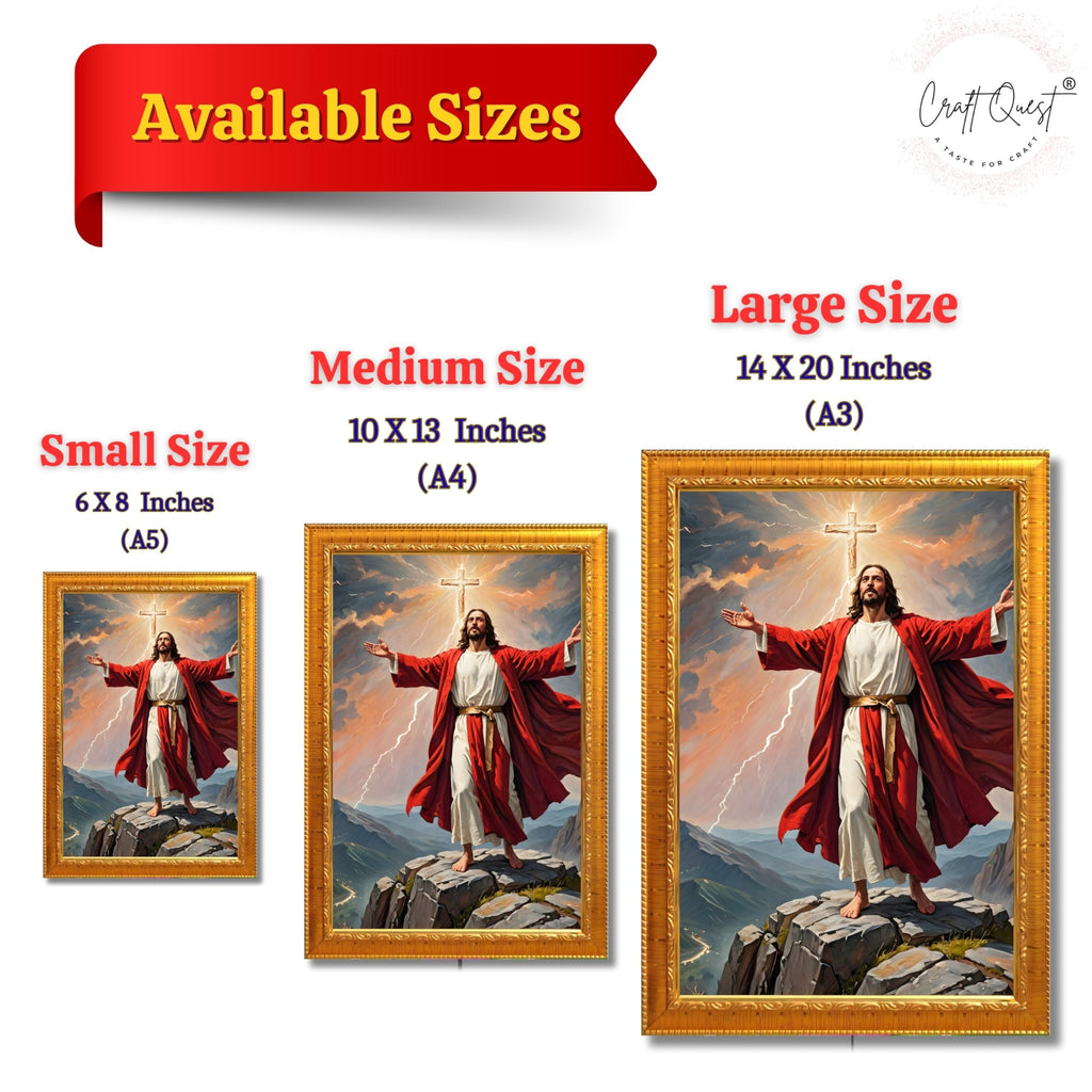 CRAFT QUEST Lord Jesus Christ Christmas Wall Artwork Photo Frame Spiritual Christian Wall Décor for Room