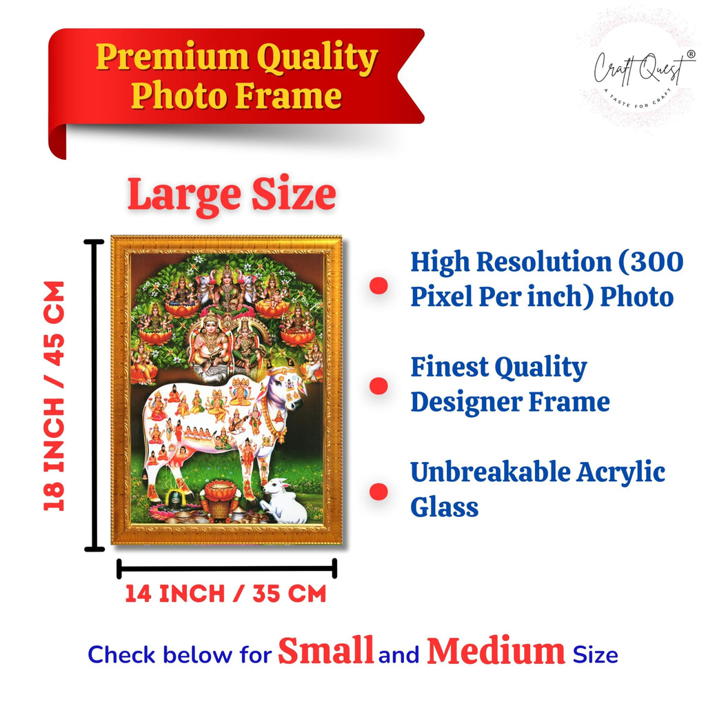 CRAFT QUEST Lord Kubera Swamy Kuber Kubera Wall Painting Framed, Religious Photo Frame, Home Decoration Gift Item