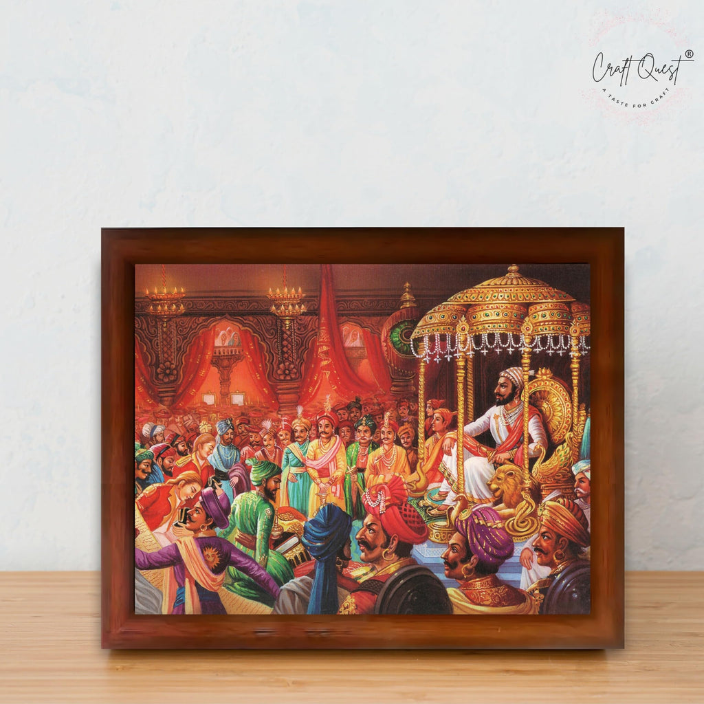 CRAFT QUEST Chattrapati Shivaji Maharaj Wall Photo Frame | For Living, Pooja Room | Home Decoration Item | Best Gifting Option