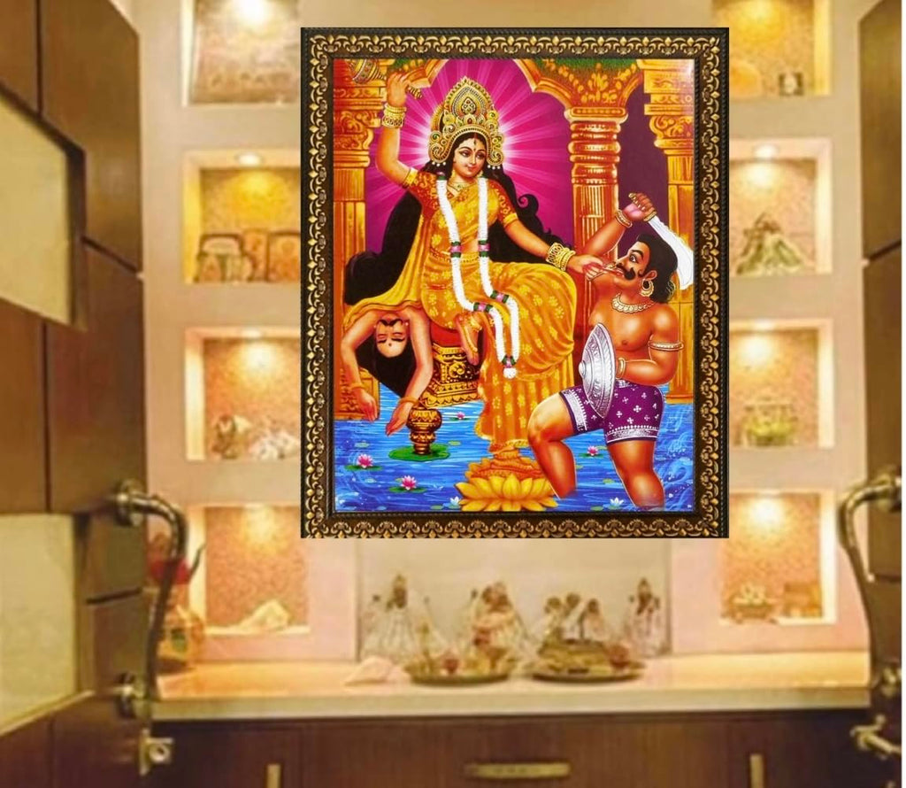 Bajaj Creations Baglamukhi Mata Religious photo frame for mandir, home and office