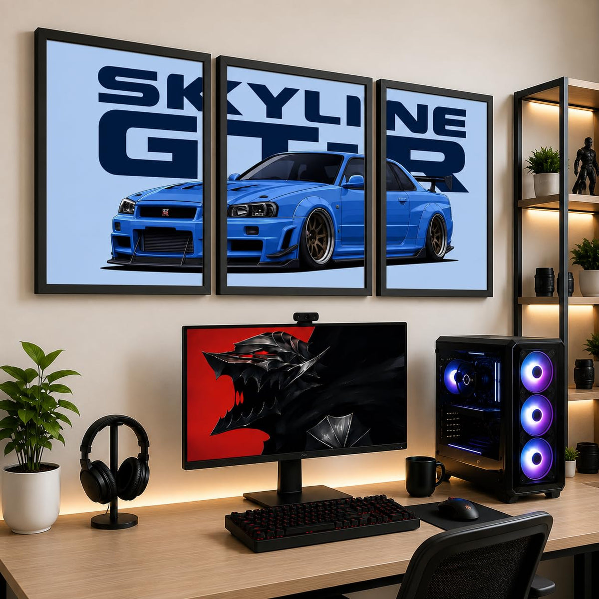 VENUXE ARTS Set Of 3 Big Sports Cars Framed Posters Gift Items for Boys Room Wall Decoration Bedroom Living Room Office Studio Décor | Car Poster Frame for Wall Décor