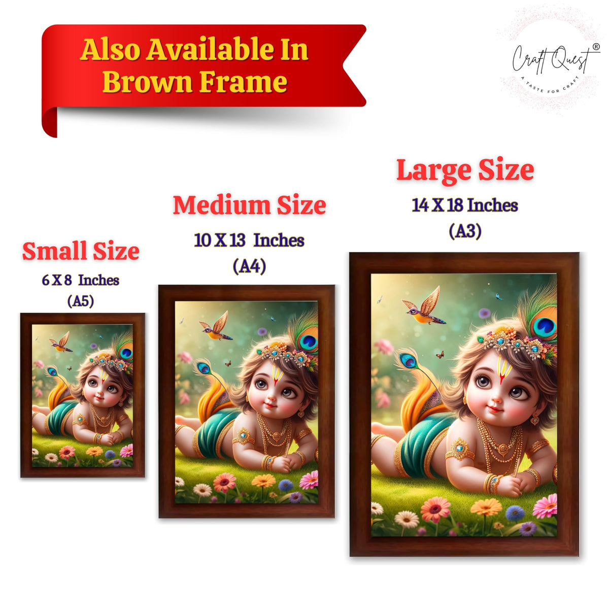 CRAFT QUEST Bal Gopal Krishna Photo For Pregnant Women Poster For Decoration Wall, Bedroom, Living Room,