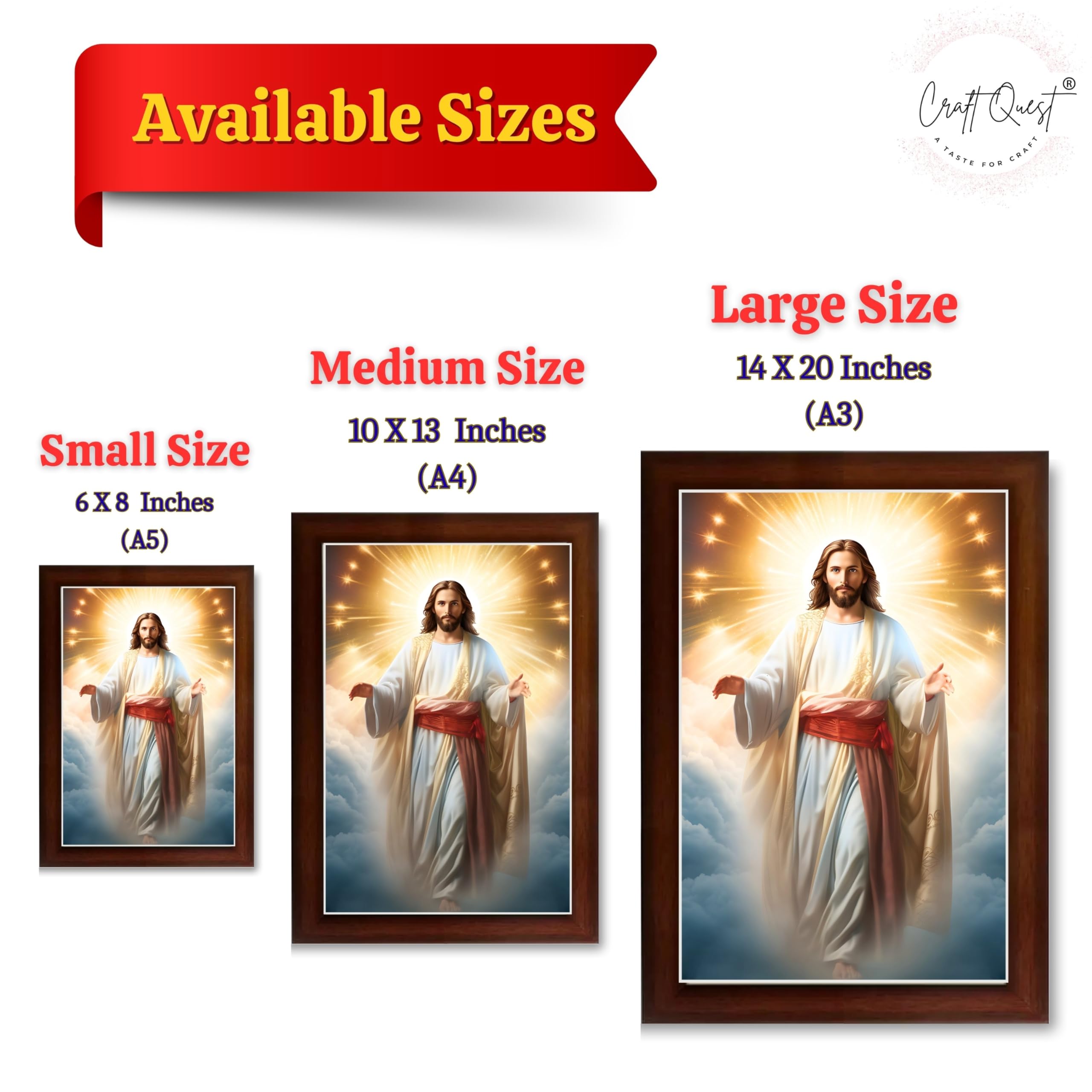 CRAFT QUEST Lord Jesus Christ Blessing Wall Artwork Wood Photo Frame Wall Hanging Gift Item