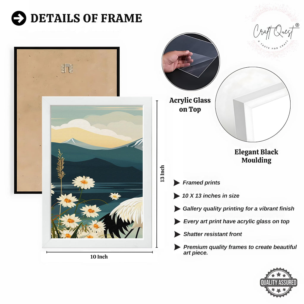 CRAFT QUEST Modern Of Lake & Mountains Wall Art | Set of 3 Frames for Home Decoration | Ideal for Living Room, Bedroom & Offices