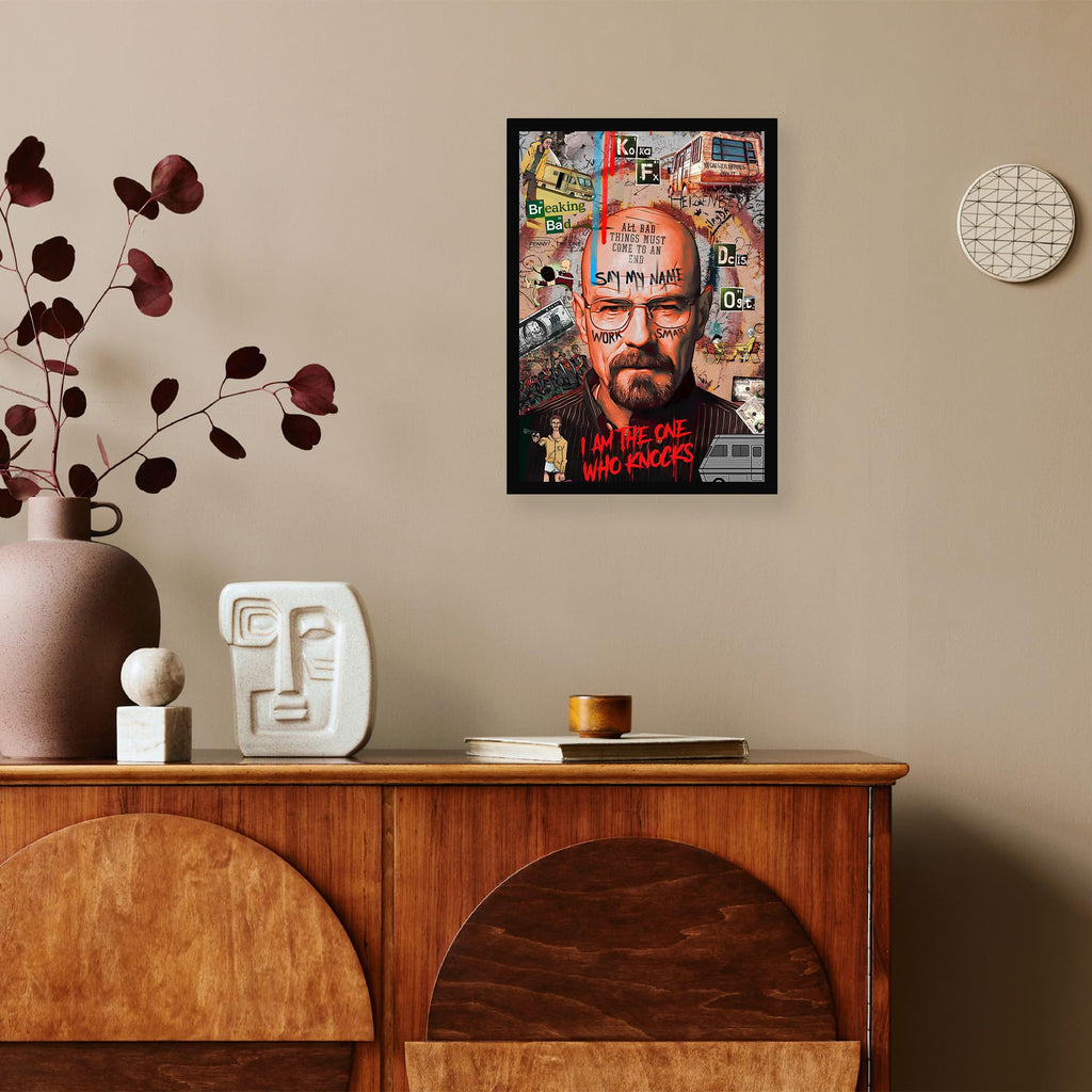 CodersParadise Wooden Heisenberg Wall Poster Frame 8×12 (A4 Size) Premium Hanging Art Frame|Stylish Wall Decor for Bedroom, Living Room & Home Aesthetic|Rectangular