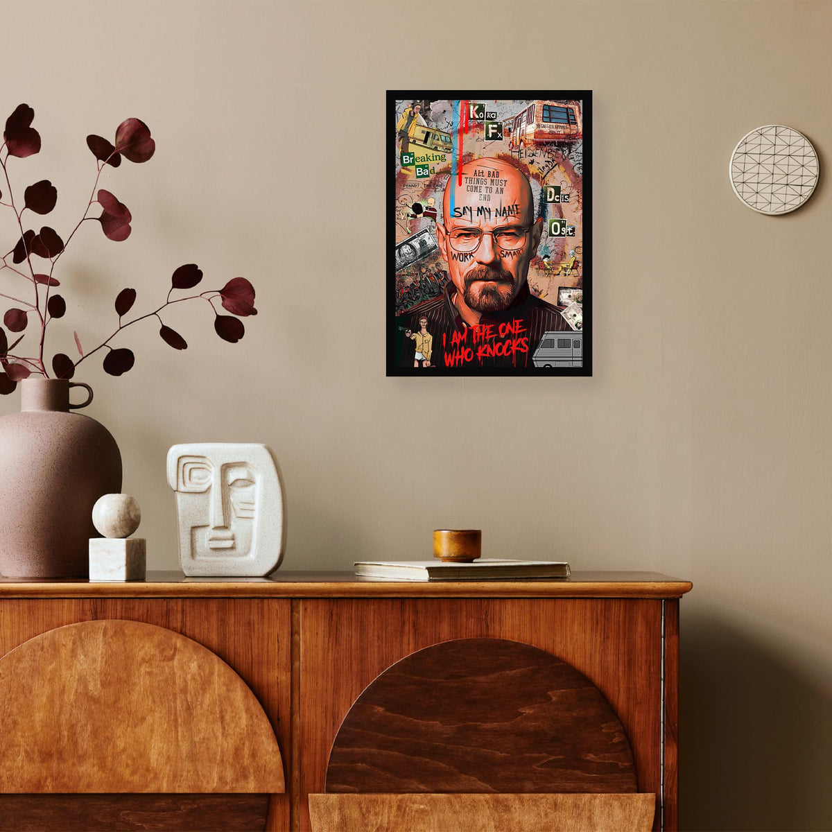 CodersParadise Wooden Heisenberg Wall Poster Frame 8×12 (A4 Size) Premium Hanging Art Frame|Stylish Wall Decor for Bedroom, Living Room & Home Aesthetic|Rectangular