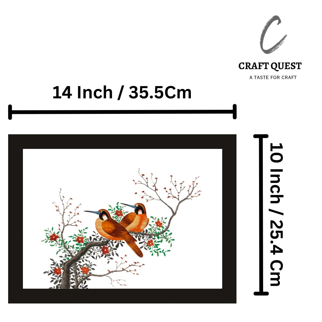 CRAFT QUEST Abstract Modern Art Poster Frame for Home & Office Wall Decoration - Portrait, Wall Display (Black, 14x10 Inch Frame with Art Print)